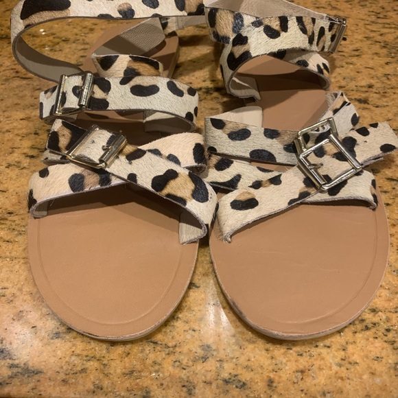 ASOS CALF HAIR ANKLE WRAP SANDALS - Picture 2 of 8